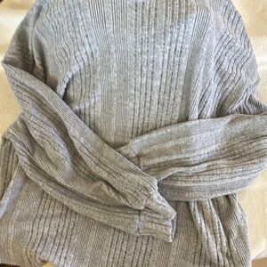 Gray Ribbed Women's Sweater